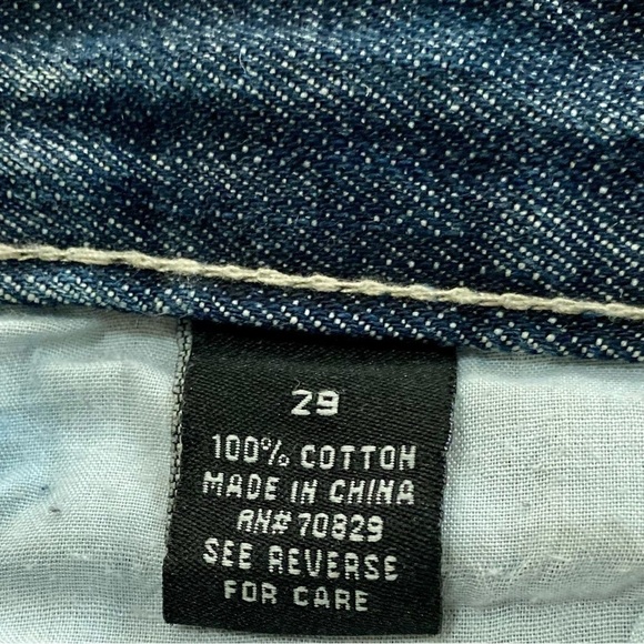 Carbon Black Men Distressed Relaxed Straight Leg Jeans 29x32 Denim - Picture 12 of 16